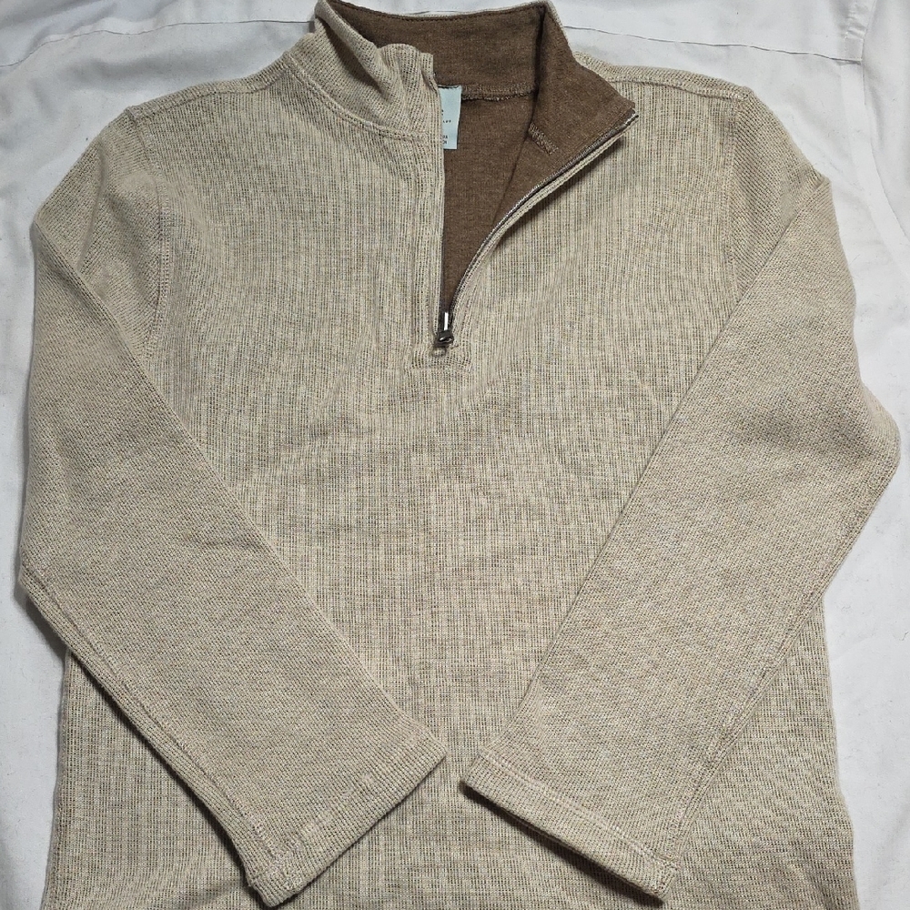 Class Club Boy's Tan Zip-Up Sweater